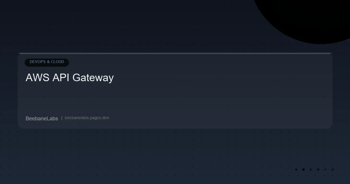 Artikel: Aws Api Gateway
