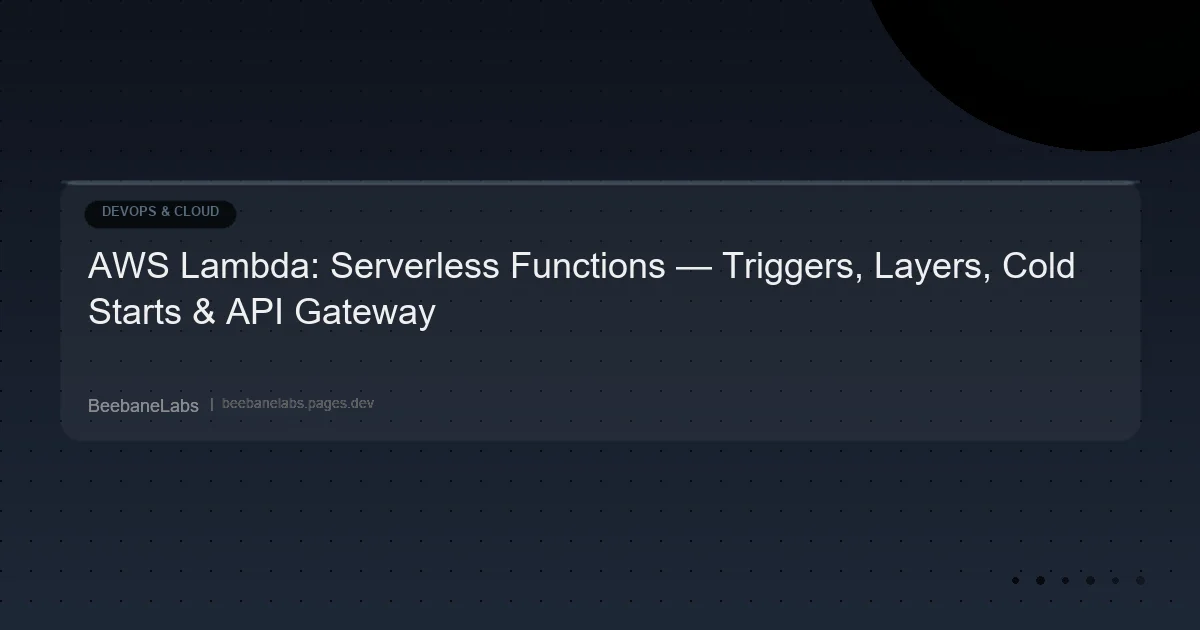 Artikel: Aws Lambda Serverless