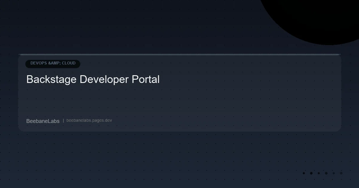 Artikel: Backstage Developer Portal