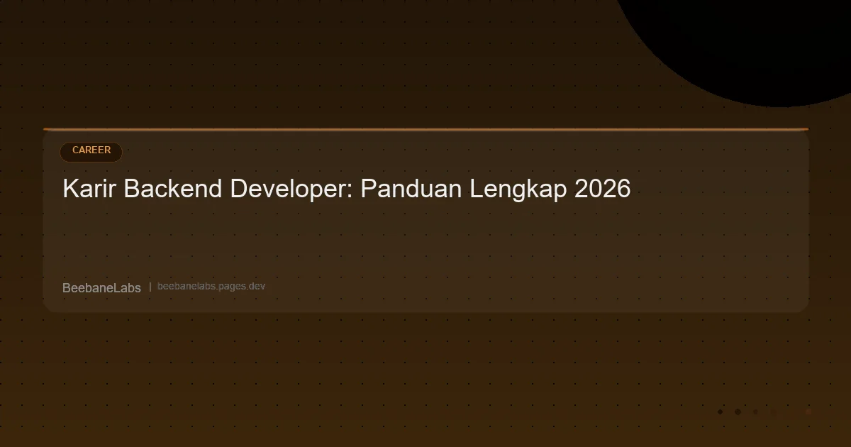 Artikel: Career Backend Developer