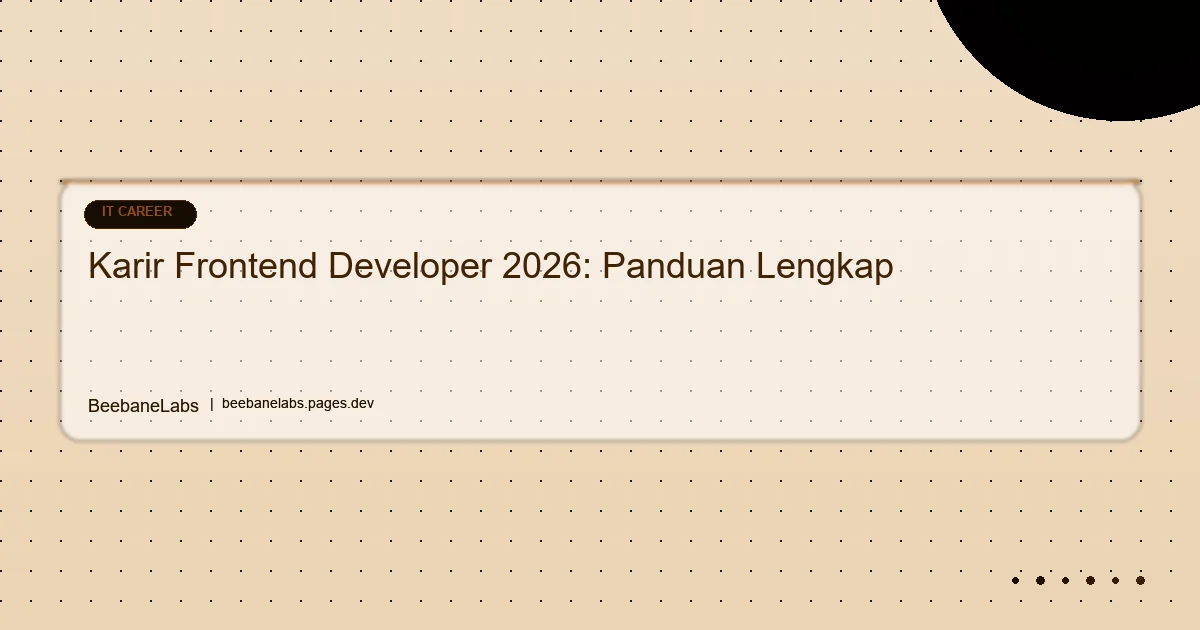 Artikel: Career Frontend Developer