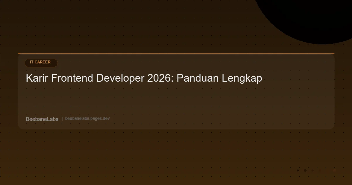 Artikel: Career Frontend Developer