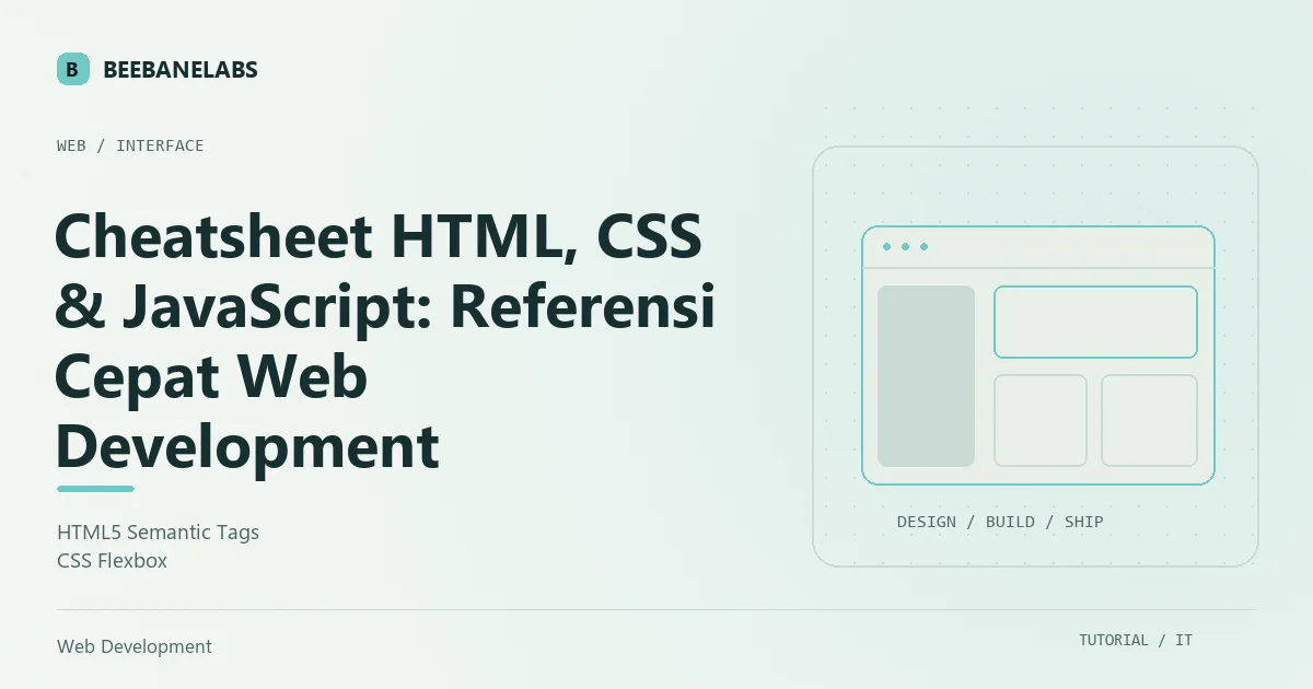Ilustrasi tutorial: Cheatsheet HTML, CSS & JavaScript: Referensi Cepat Web Development
