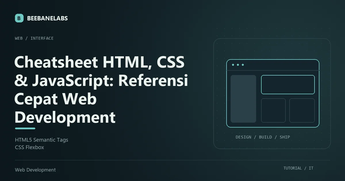 Ilustrasi tutorial: Cheatsheet HTML, CSS & JavaScript: Referensi Cepat Web Development