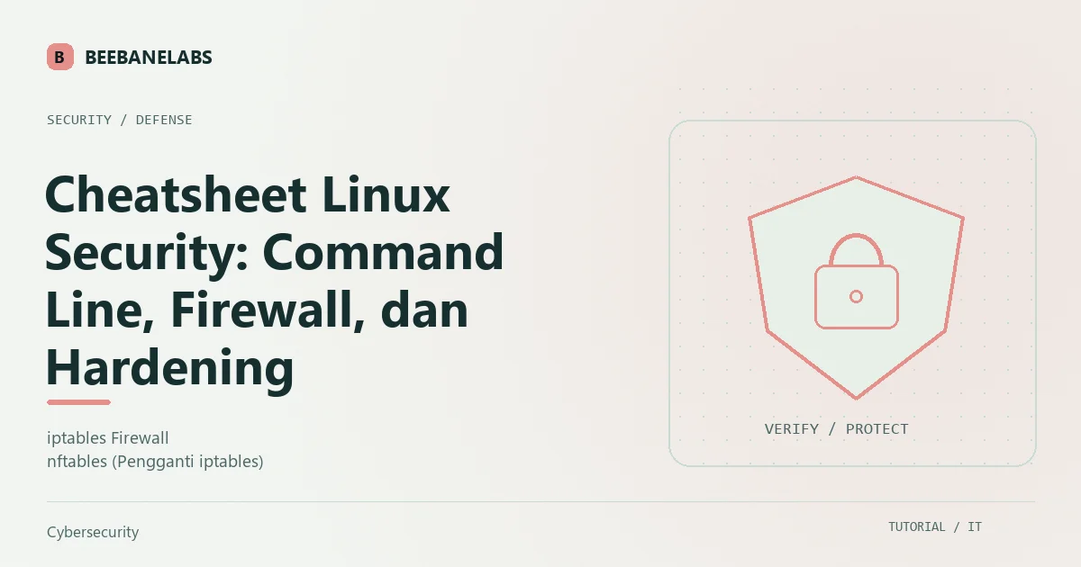 Ilustrasi tutorial: Cheatsheet Linux Security: Command Line, Firewall, dan Hardening