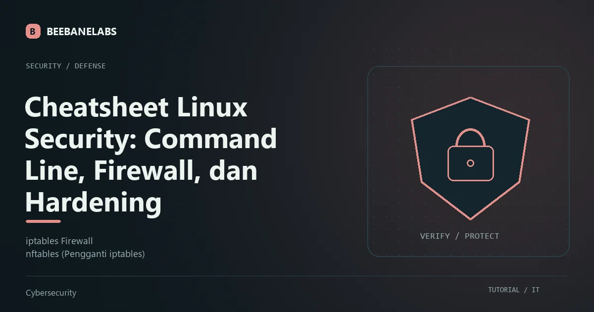 Ilustrasi tutorial: Cheatsheet Linux Security: Command Line, Firewall, dan Hardening