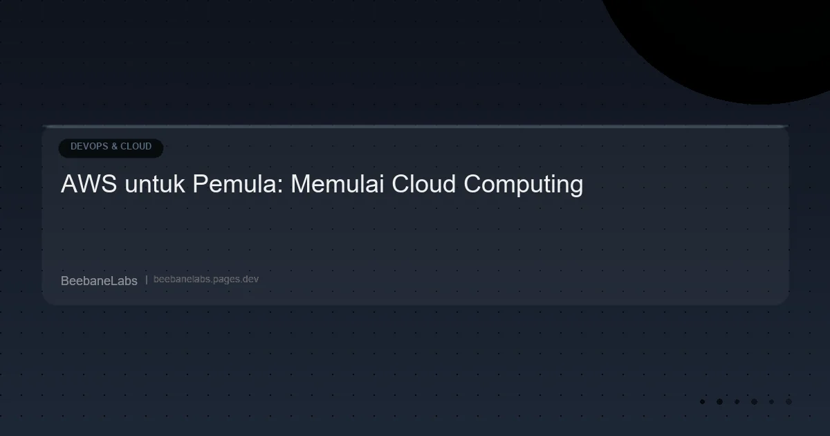 Artikel: Cloud Aws Dasar