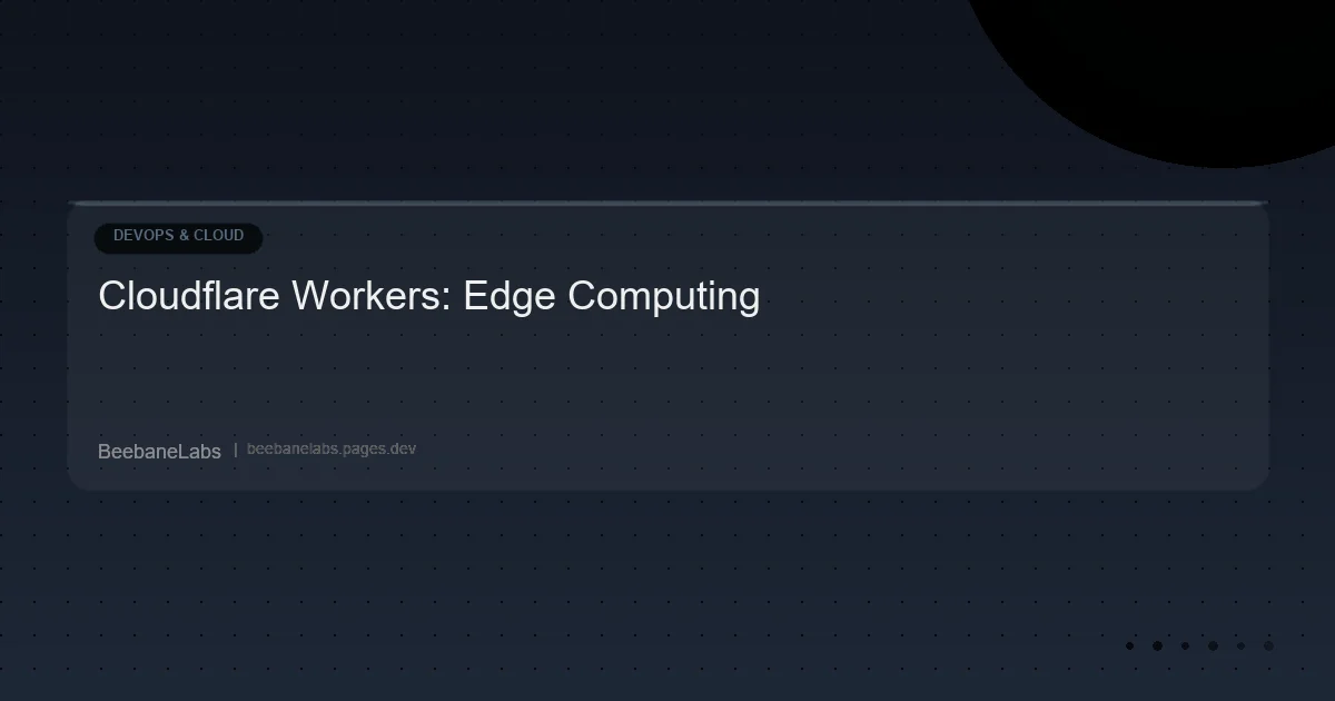 Artikel: Cloudflare Workers