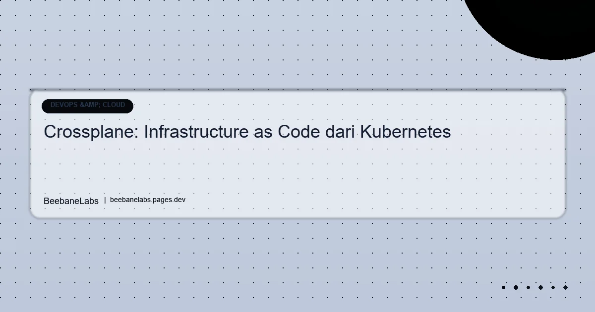 Artikel: Crossplane Infrastructure