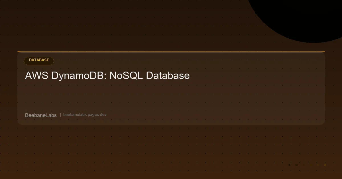 Artikel: Dynamodb Basics