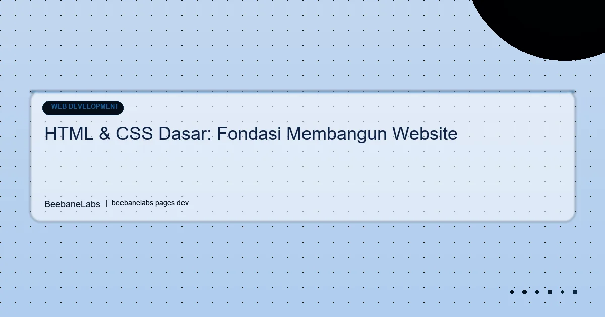 Artikel: Html Css Dasar
