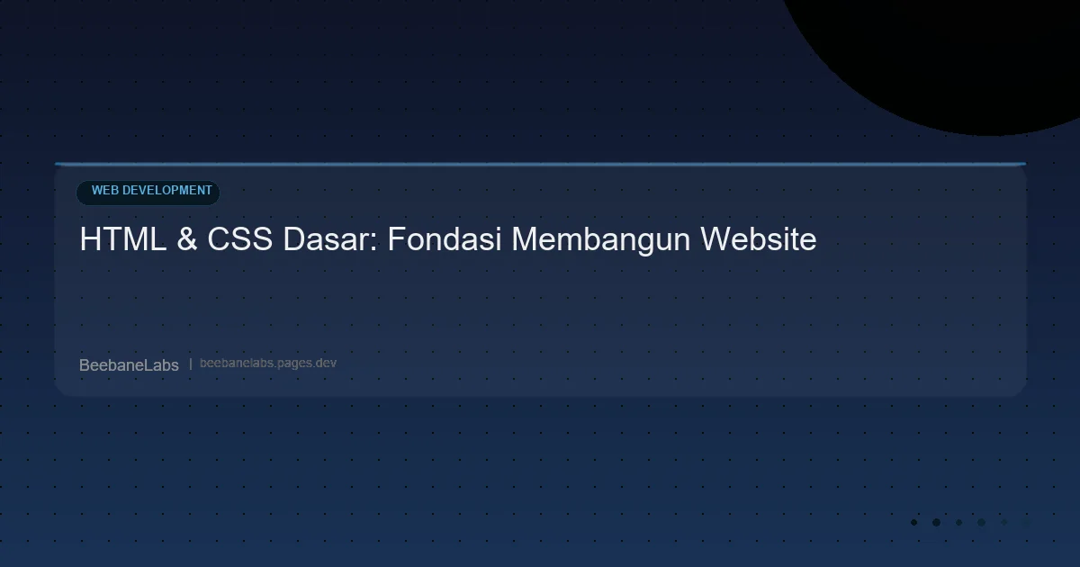 Artikel: Html Css Dasar