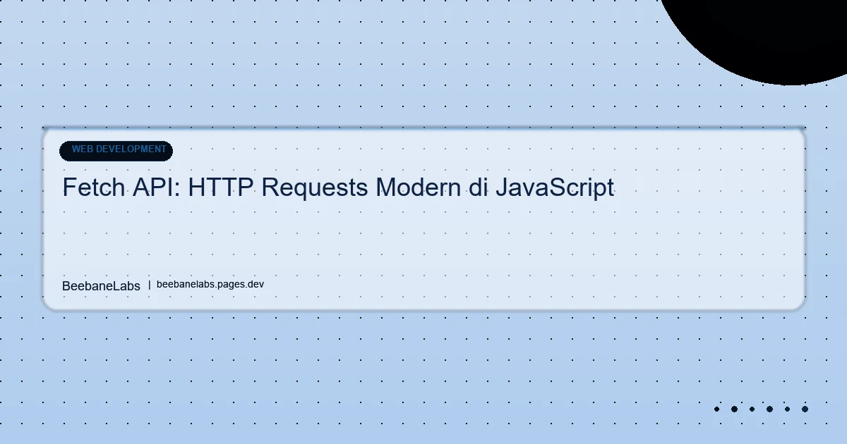 Artikel: Javascript Fetch Api