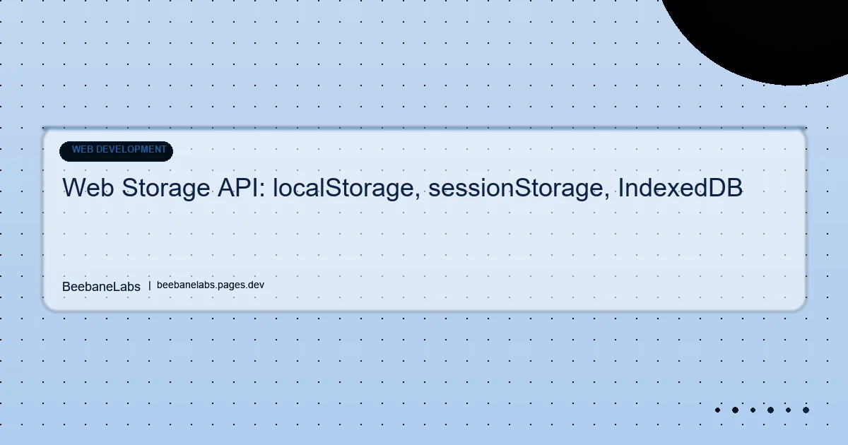 Artikel: Javascript Local Storage