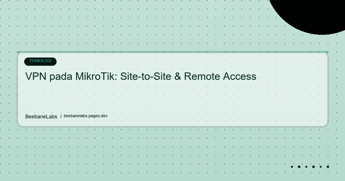 Artikel: Mikrotik Vpn