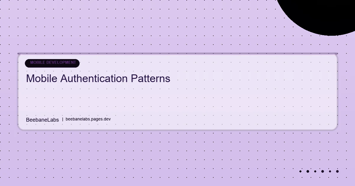 Artikel: Mobile Auth Patterns