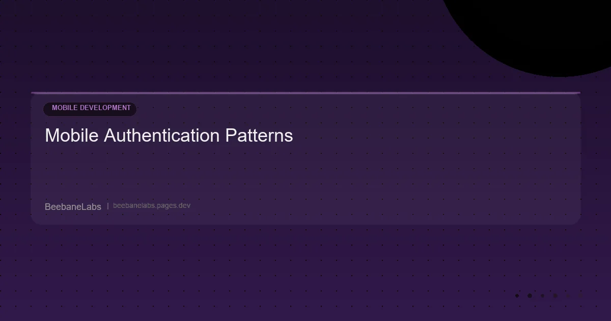 Artikel: Mobile Auth Patterns