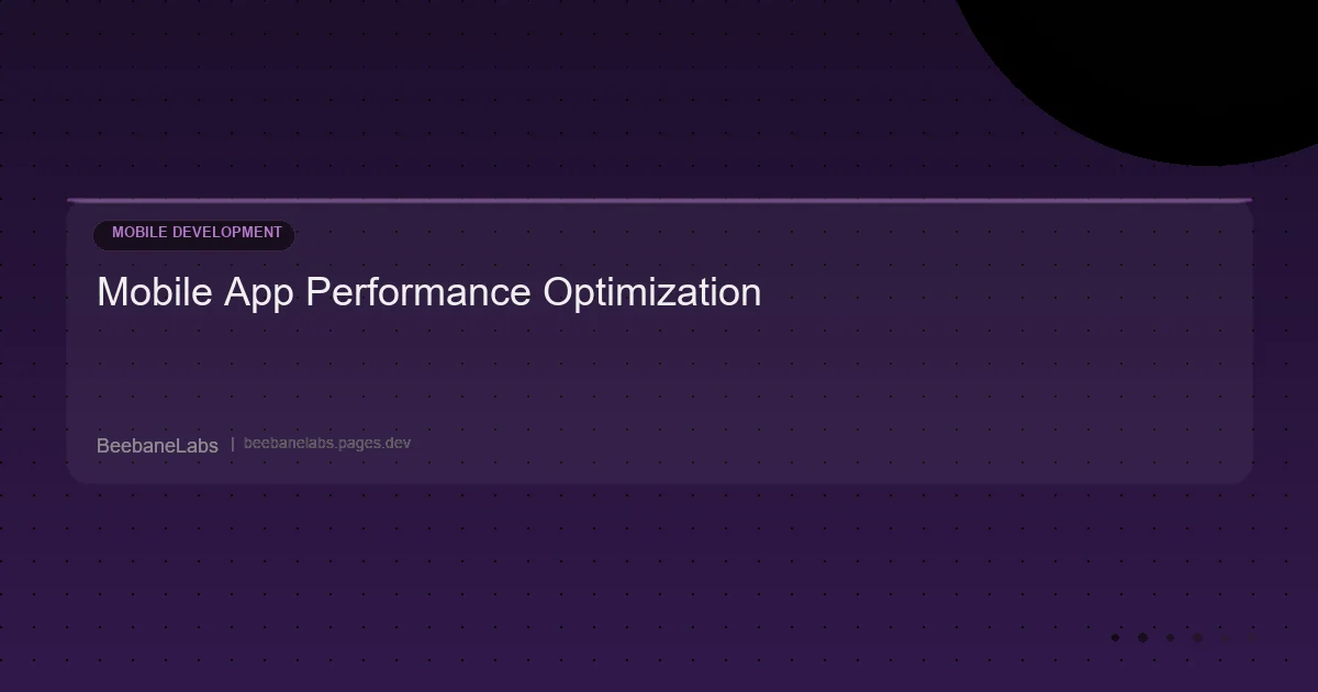 Artikel: Mobile Performance
