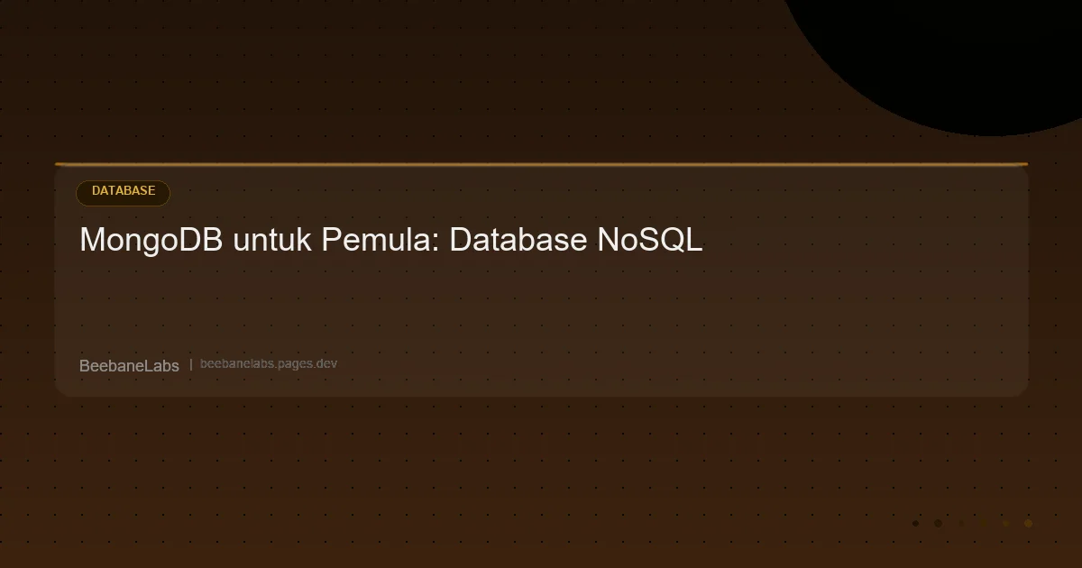 Artikel: Mongodb Dasar