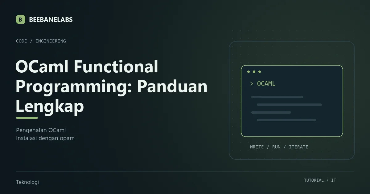 Ilustrasi tutorial: OCaml Functional Programming: Panduan Lengkap Algebraic Types, Pattern Matching, dan Modules