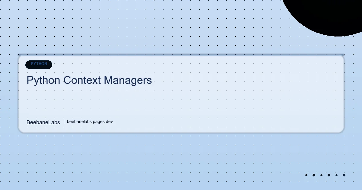 Artikel: Python Context Managers