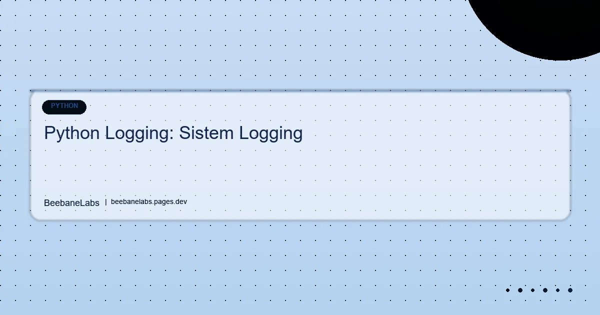 Artikel: Python Logging