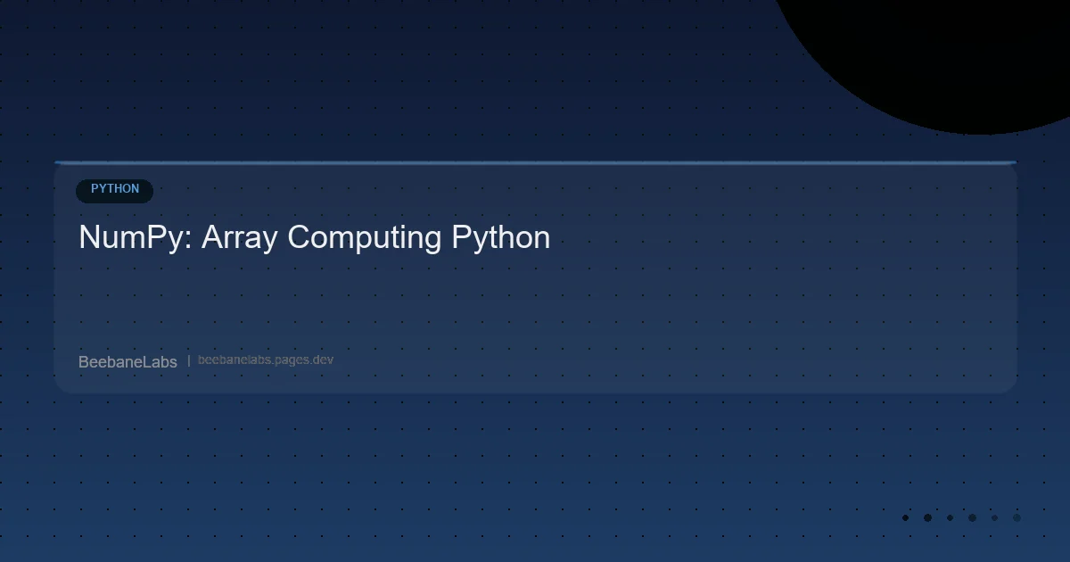 Artikel: Python Numpy Basics
