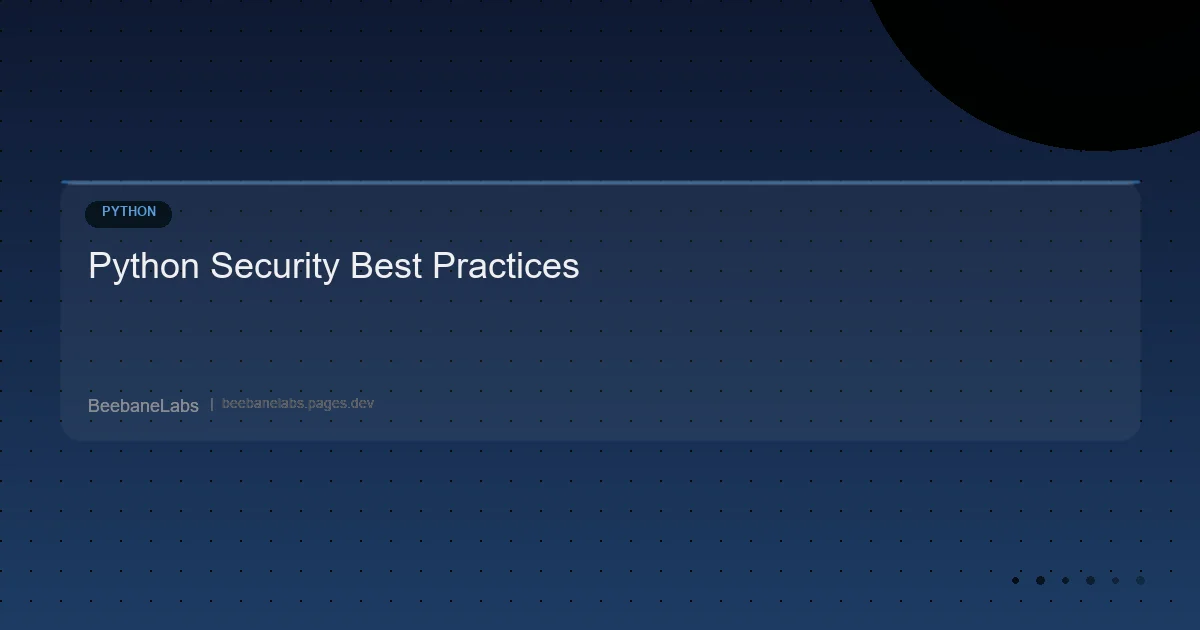 Artikel: Python Security
