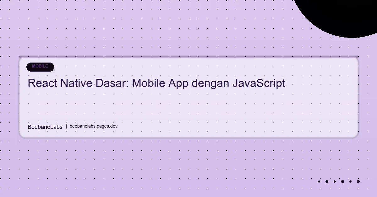 Artikel: React Native Dasar