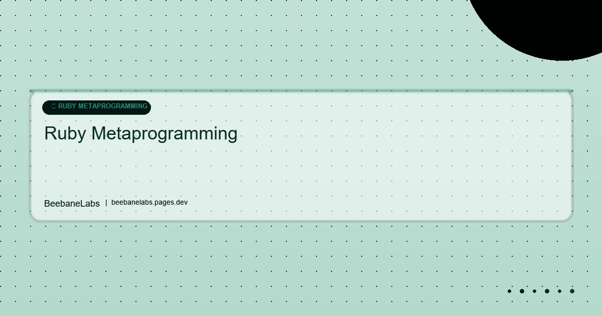 Artikel: Ruby Metaprogramming