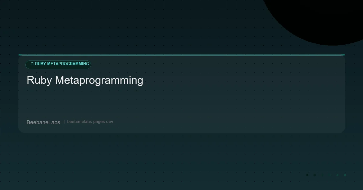 Artikel: Ruby Metaprogramming