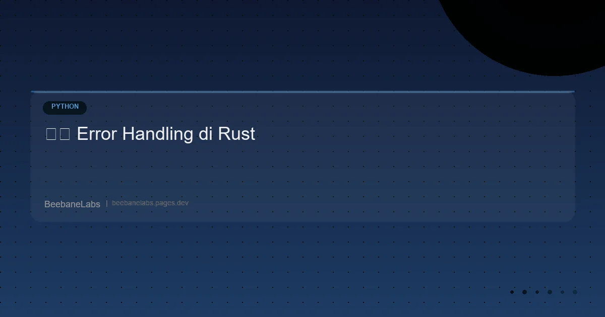 Artikel: Rust Error Handling