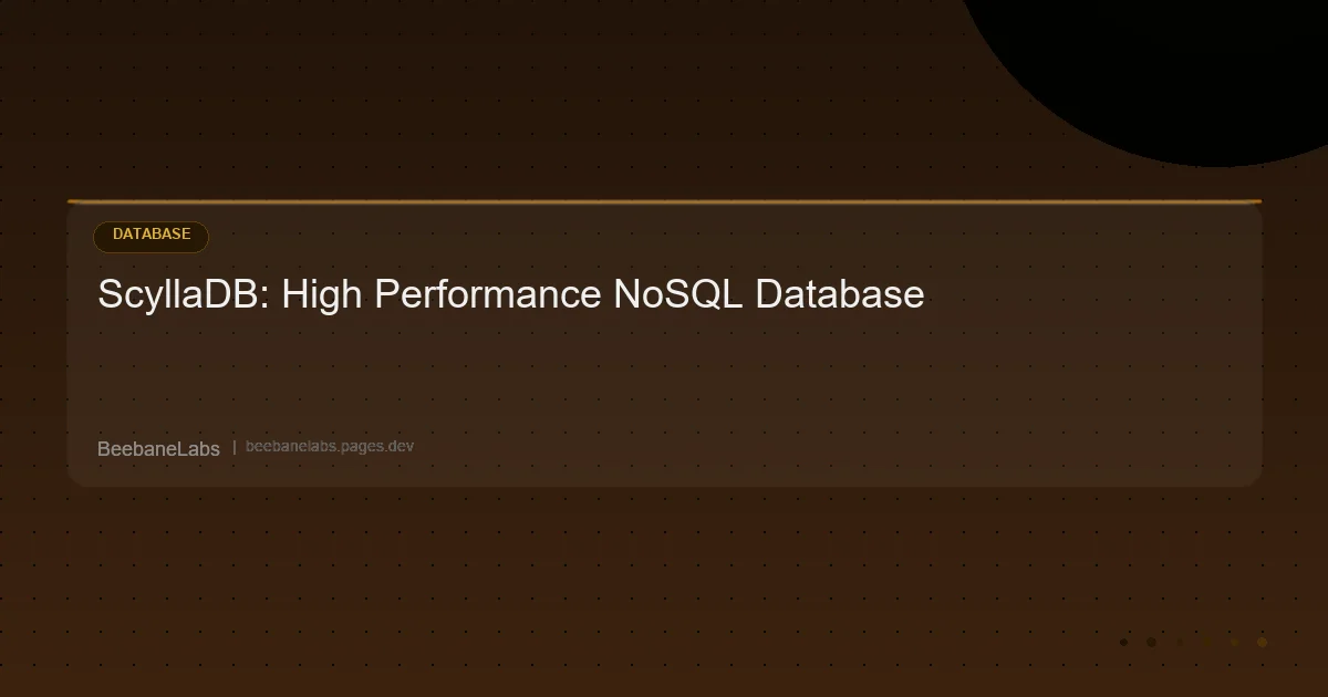 Artikel: Scylladb Nosql