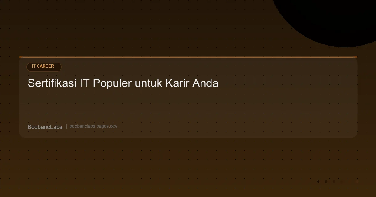 Artikel: Sertifikasi It