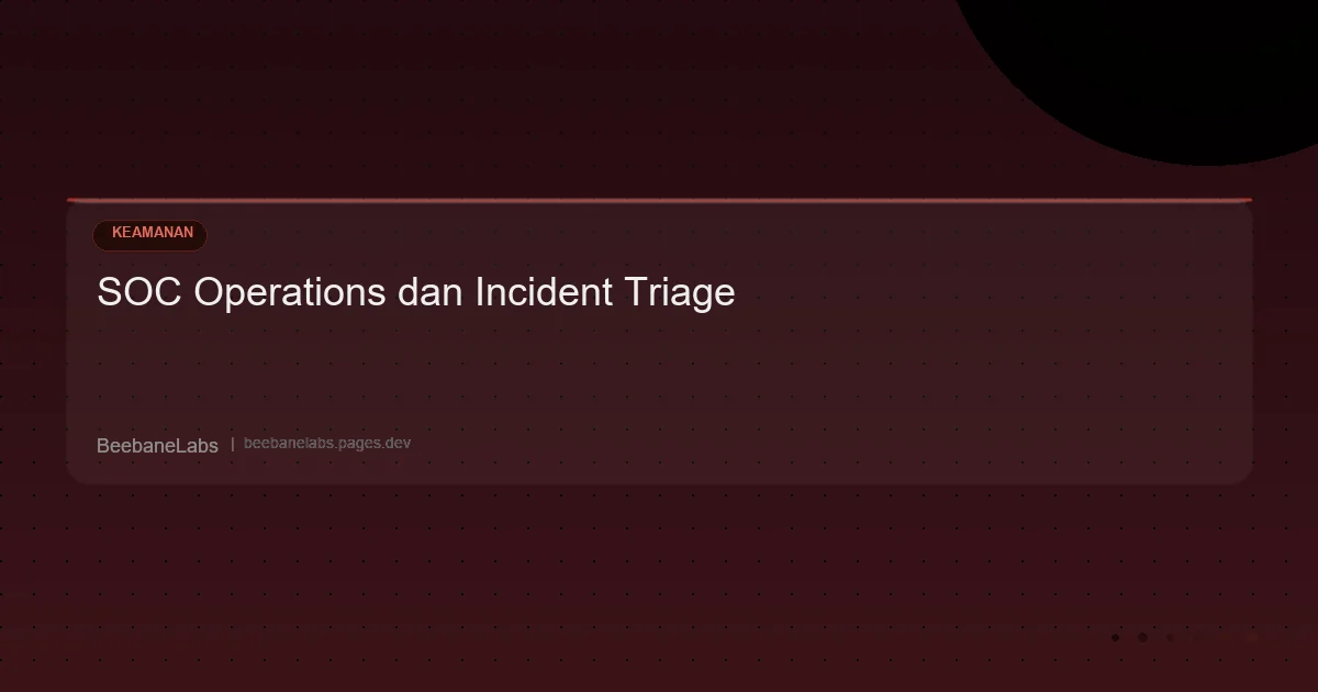 Artikel: Soc Operations