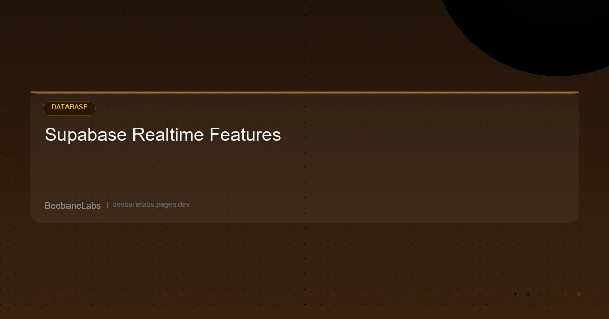 Artikel: Supabase Realtime