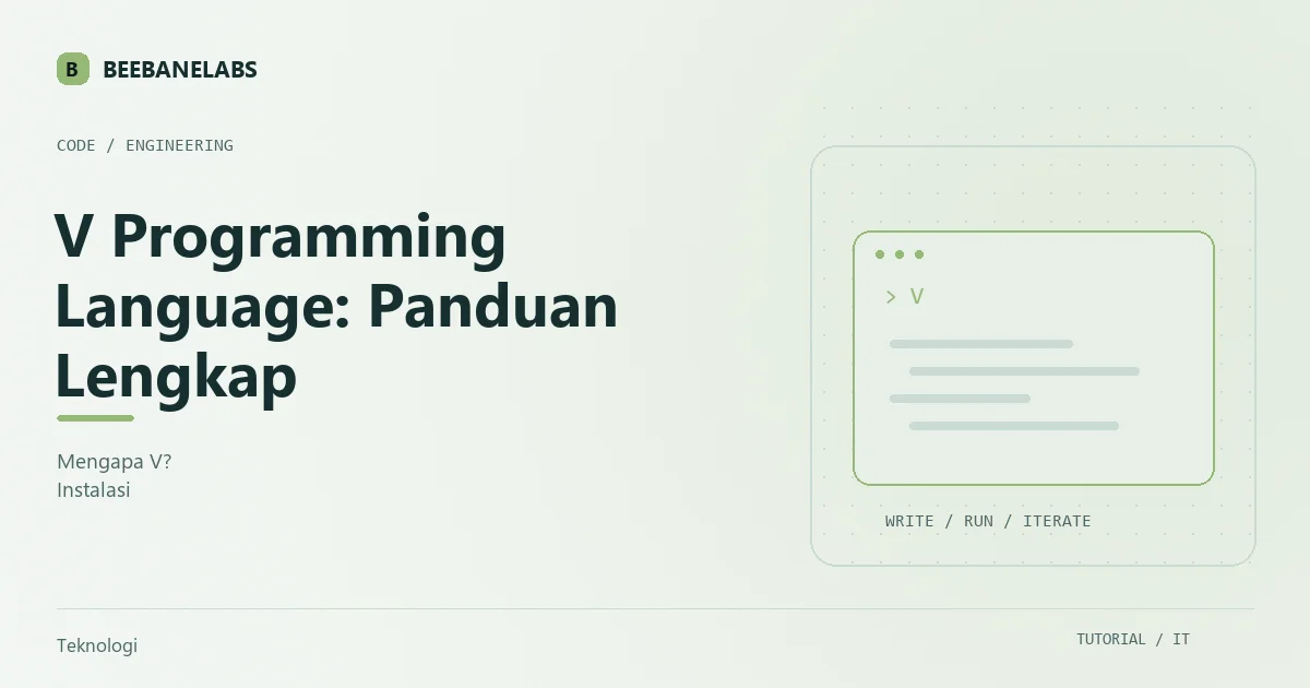 Ilustrasi tutorial: V Programming Language: Simple, Fast, dan Compiled tanpa Garbage Collector