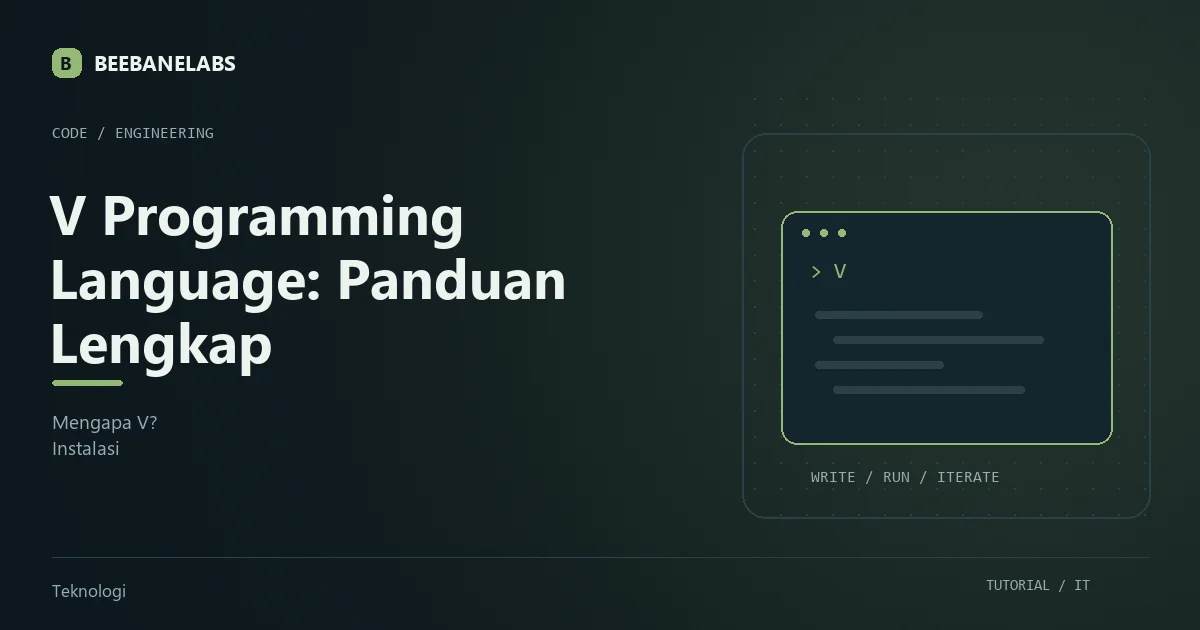 Ilustrasi tutorial: V Programming Language: Simple, Fast, dan Compiled tanpa Garbage Collector