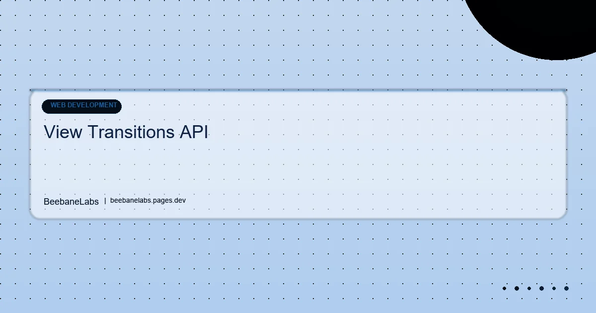 Artikel: View Transitions Api