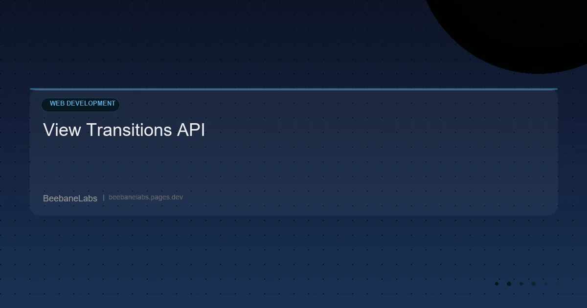 Artikel: View Transitions Api