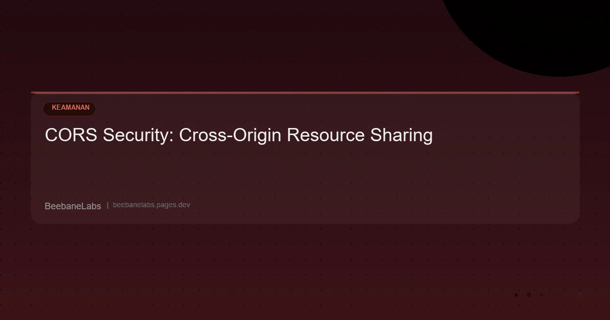 Artikel: Web Cors Security