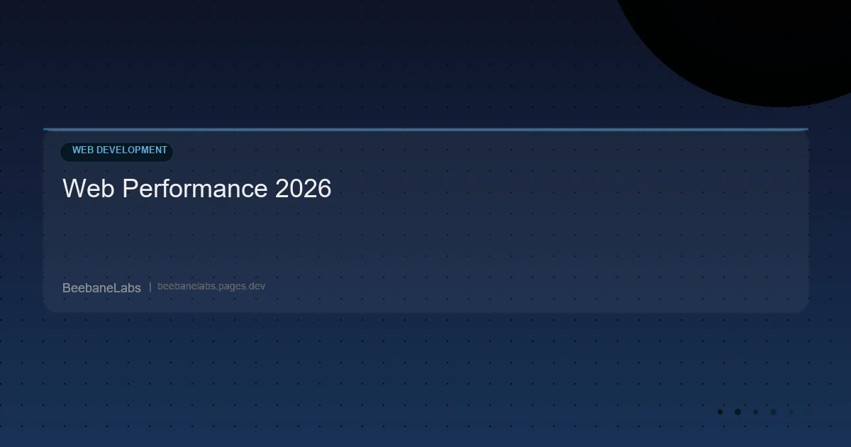 Artikel: Web Performance 2026
