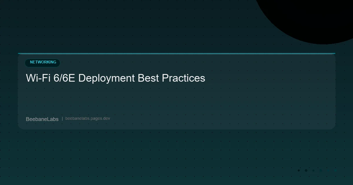 Artikel: Wifi 6 Deployment